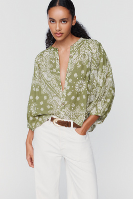 Pilcro Sidney 100% Cotton Batwing Blouse