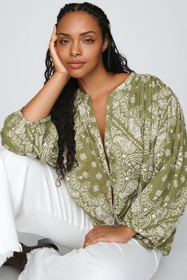 Pilcro Sidney 100% Cotton Batwing Blouse #4