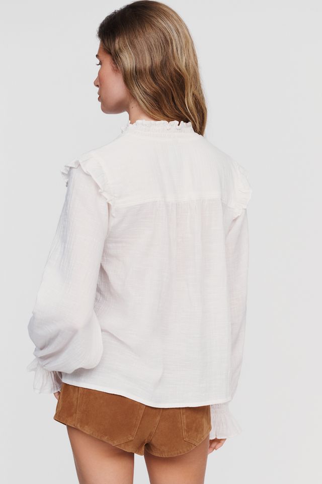 By Anthropologie 100% Cotton Ruffled Blouse #2
