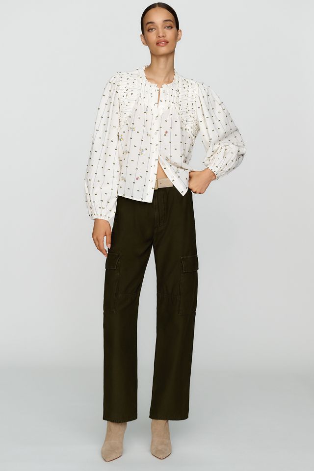 By Anthropologie 100% Cotton Swing V-Neck Blouse #3