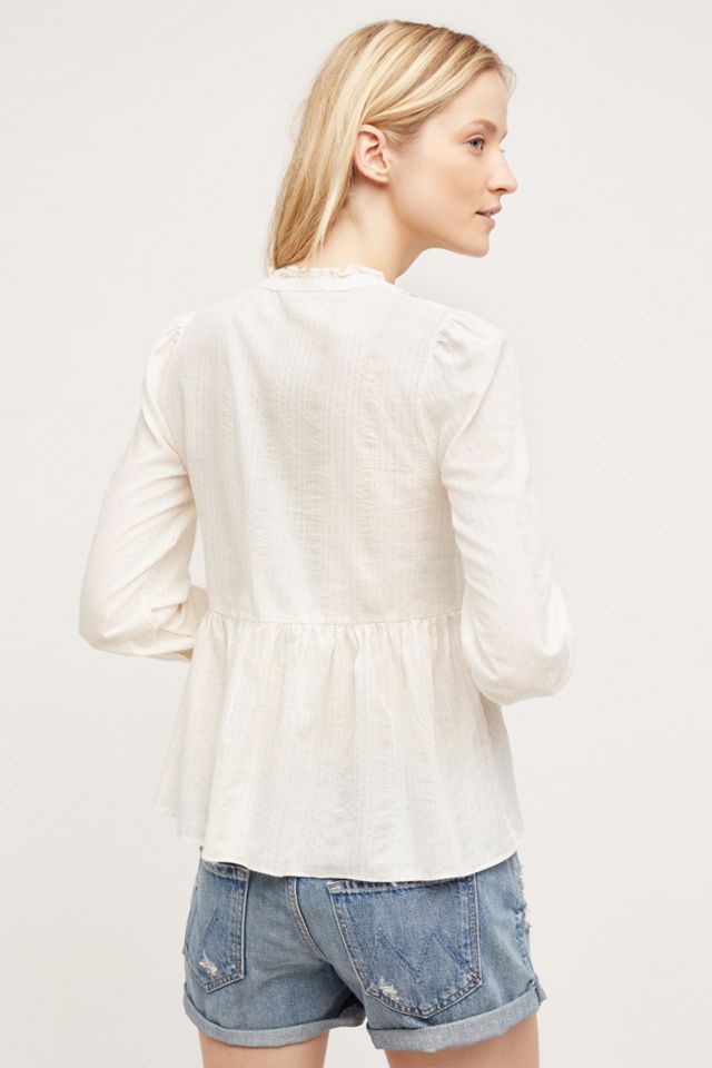 Embroidered Mockneck Buttondown #1