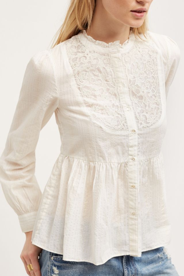 Embroidered Mockneck Buttondown #3