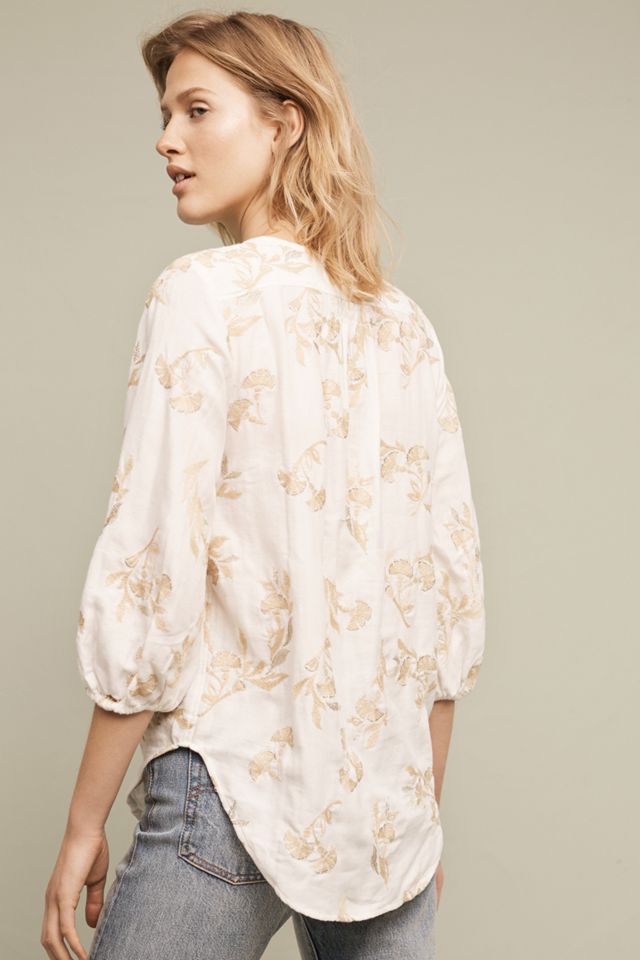 Atley Peasant Top, White #3