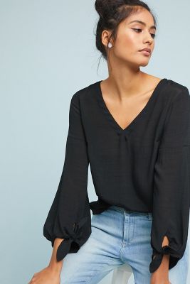 Verona Tied-Sleeve Top | Anthropologie