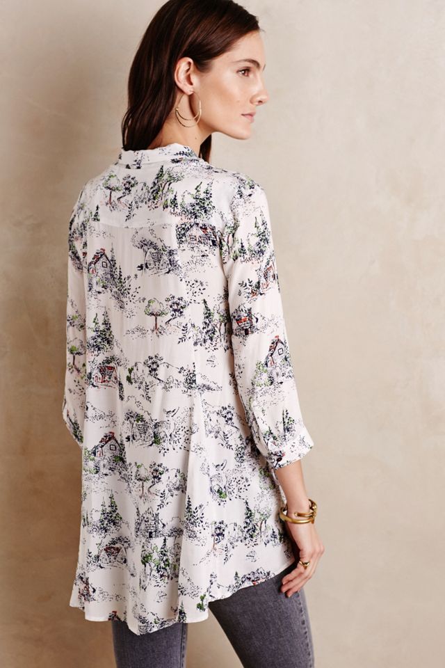 Tie-Neck Swing Blouse #1
