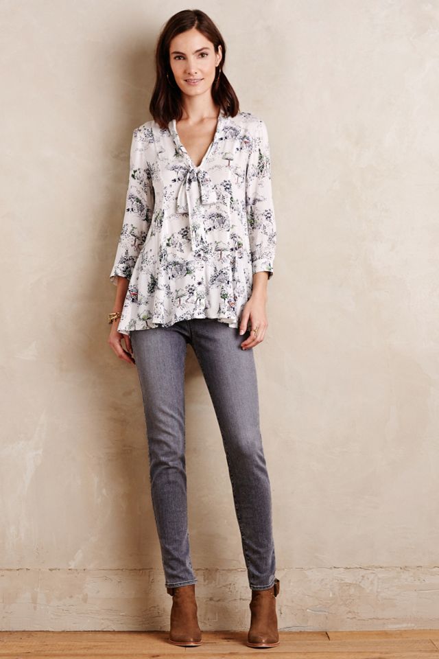 Tie-Neck Swing Blouse #2