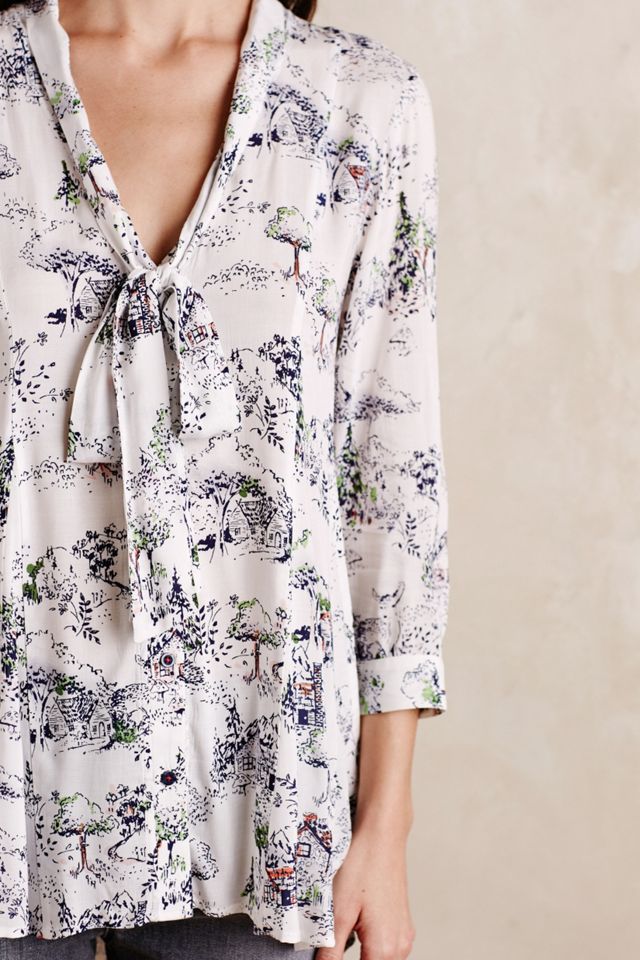 Tie-Neck Swing Blouse #3