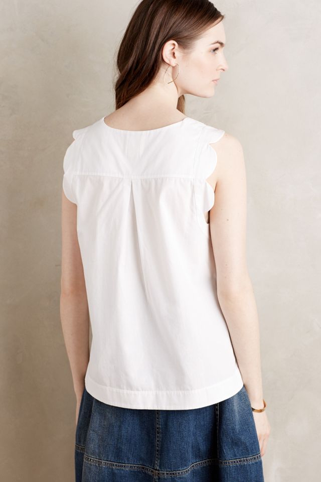 Scalloped Poplin Tank #1