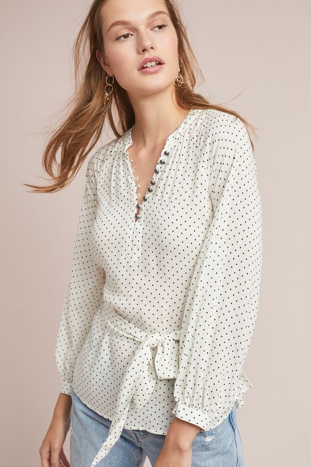 Anthropologie polka hot sale dot top