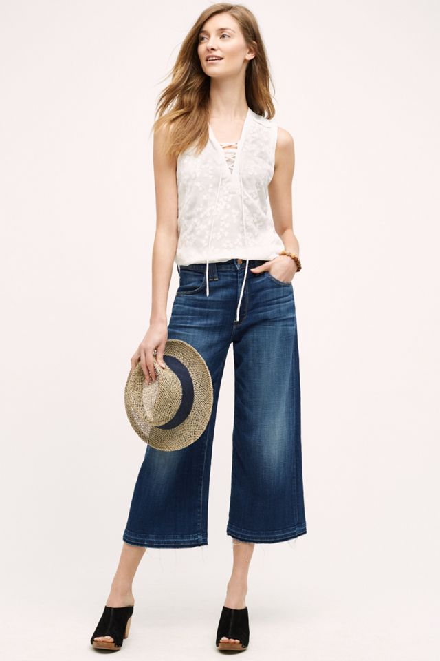 Embroidered Lace-Up Tank #2