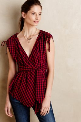 Wrapped Gingham Top