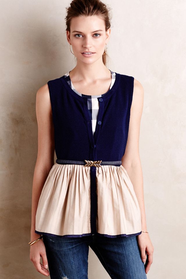 Checked Poplin Peplum Top #4