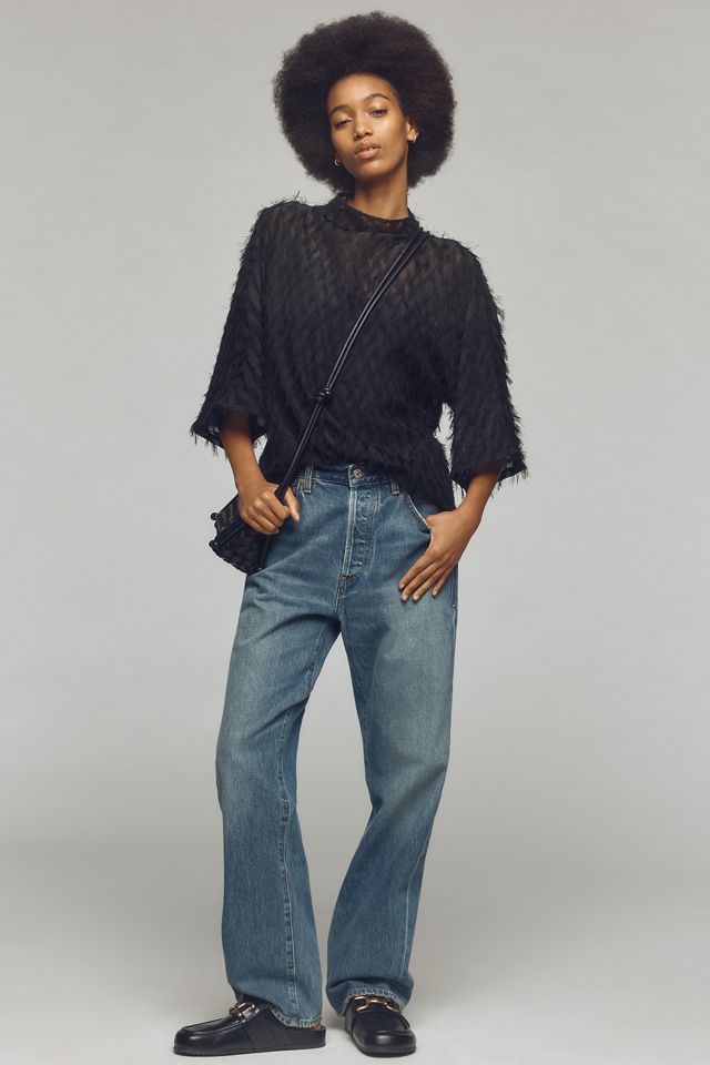 By Anthropologie Mock-Neck Tassel Top #2
