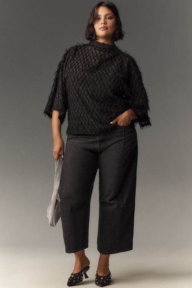 By Anthropologie Mock-Neck Tassel Top #7