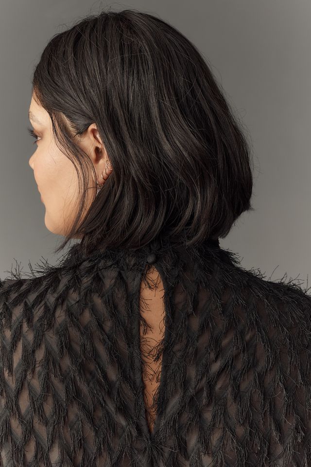 By Anthropologie Mock-Neck Tassel Top #8