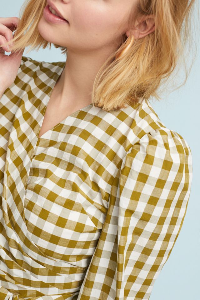 WHIT Gingham Wrapped Blouse #3