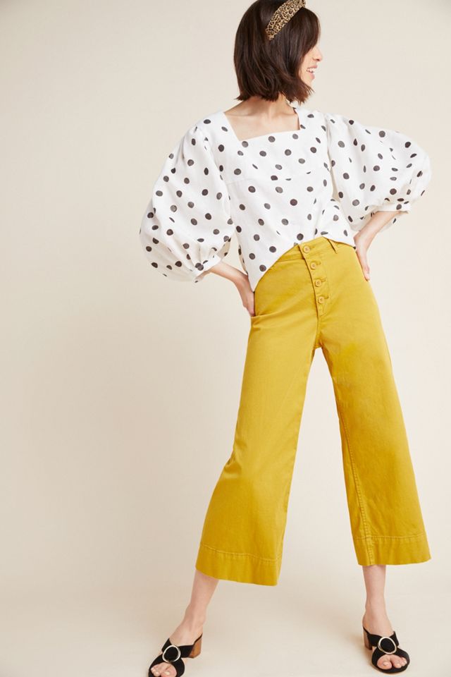 WHIT Polka Dot Linen Blouse #4