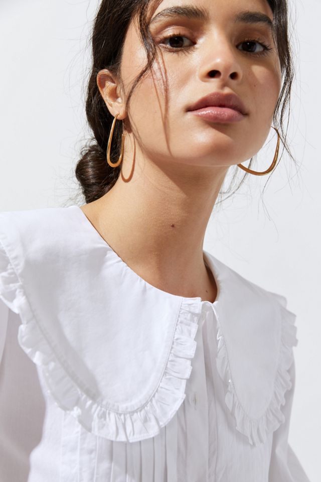 WHIT TWO Pleated Ruffle Buttondown | Anthropologie