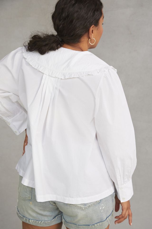WHIT TWO Pleated Ruffle Buttondown | Anthropologie