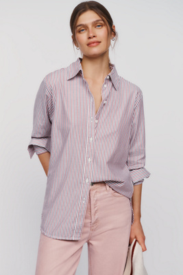 Barbour May Cotton Blend Buttondown Shirt by Anthropologie