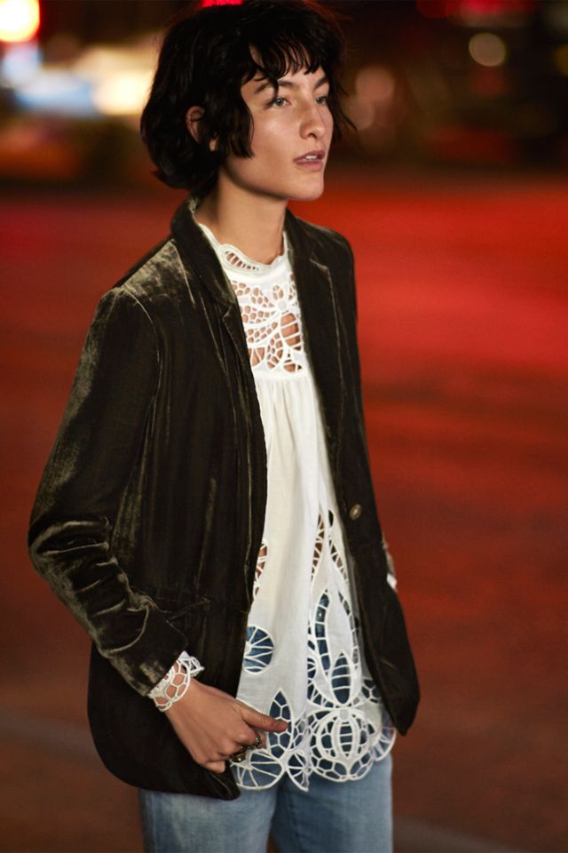 Laced High-Neck Blouse #3