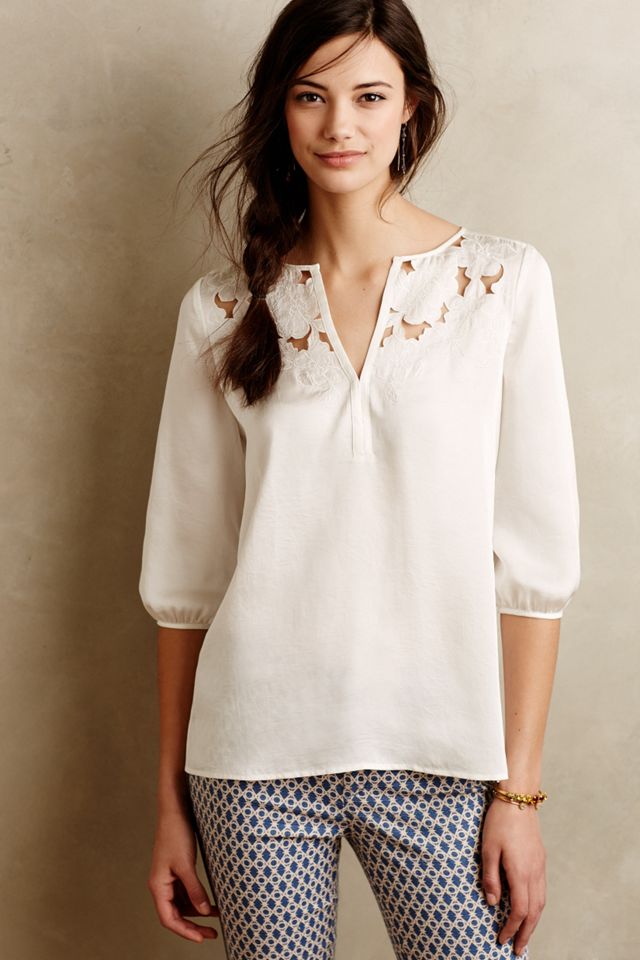 Cut Flower Peasant Blouse | Anthropologie