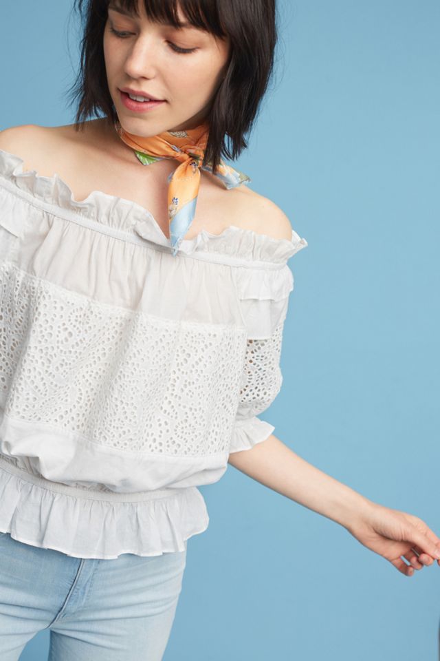 Off-The-Shoulder Eyelet Blouse #1