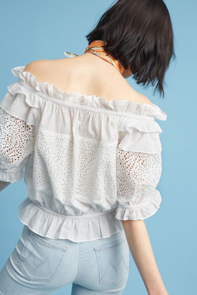Off-The-Shoulder Eyelet Blouse #2