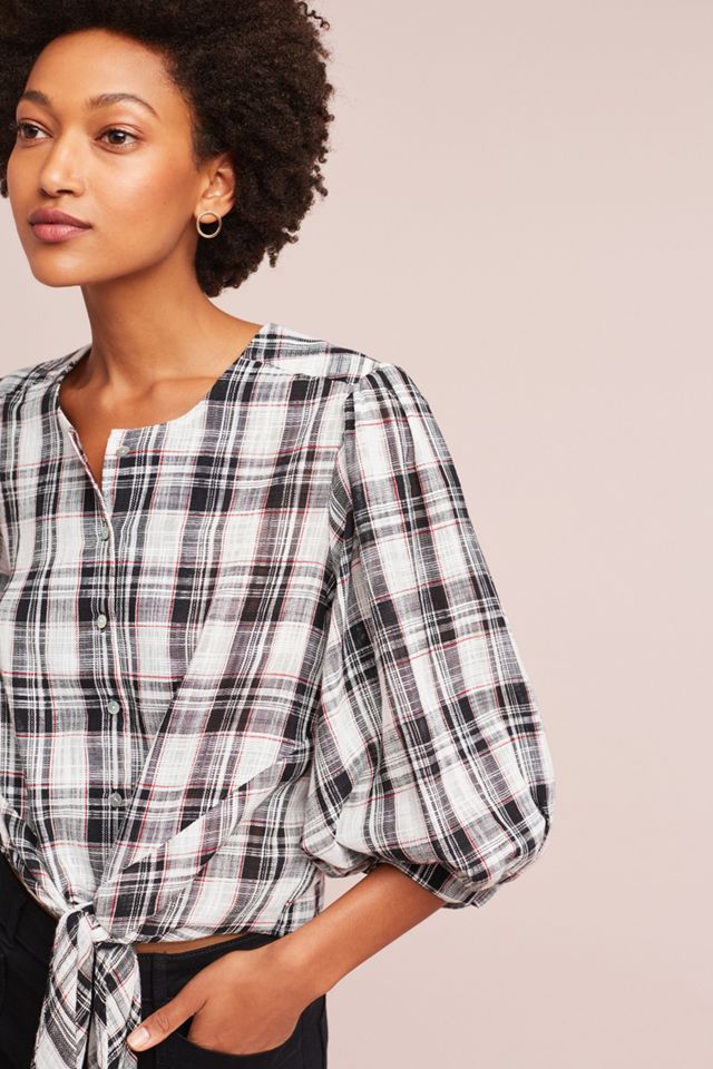 Tied Plaid Top #1