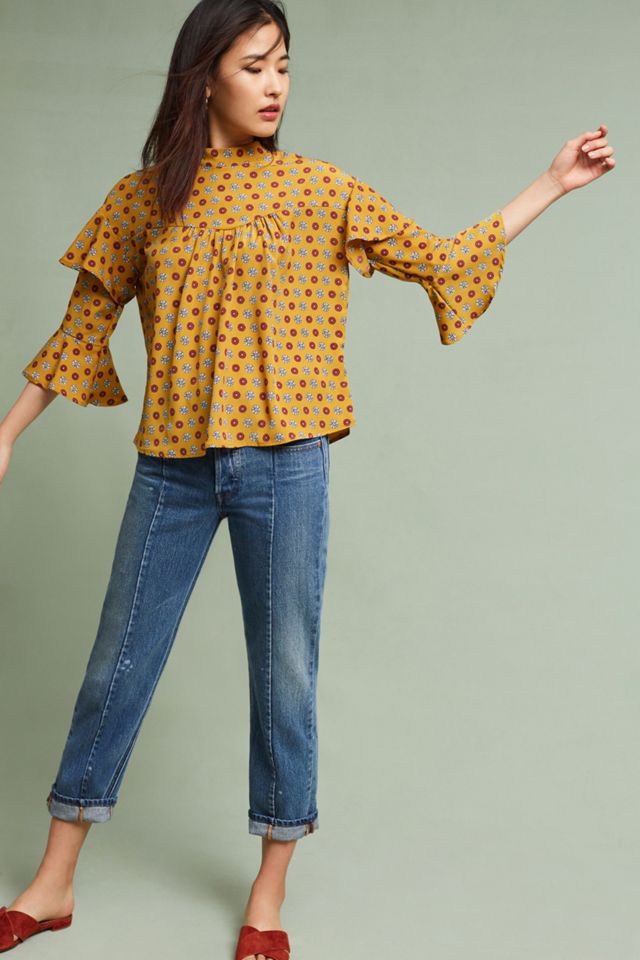 Printed Peasant Top #1