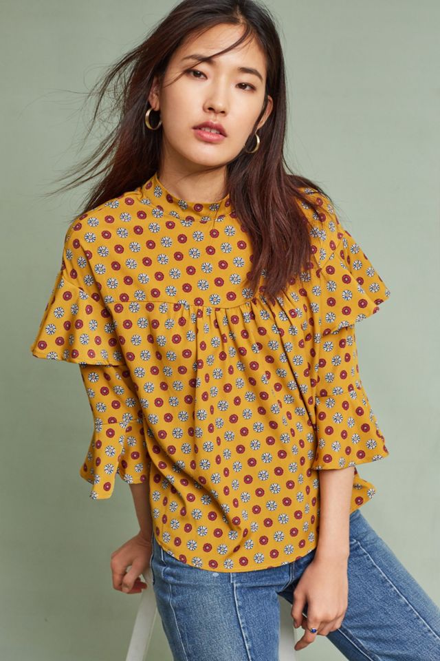 Printed Peasant Top | Anthropologie