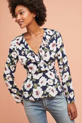 Ruffled Wrap Top | Anthropologie