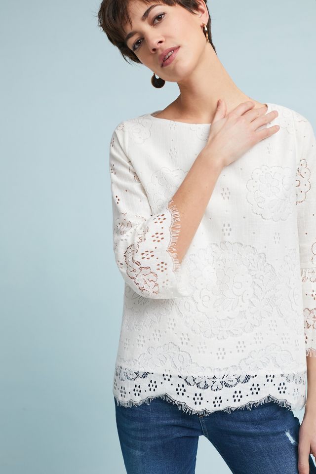 Audrina Lace Top | Anthropologie