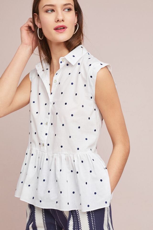 Polka Dot Peplum Top