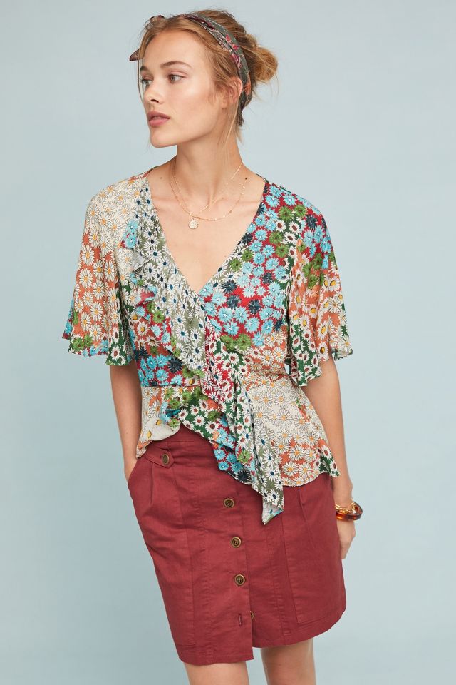 Patchwork Daisy Blouse | Anthropologie