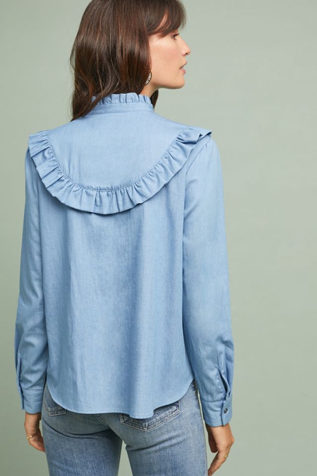 Ruffled Denim Buttondown #1
