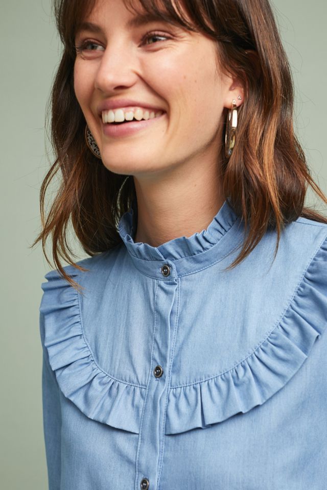 Ruffled Denim Buttondown #2