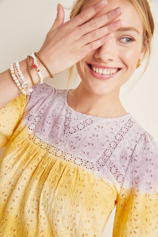 Daybreak Eyelet Peasant Blouse #1