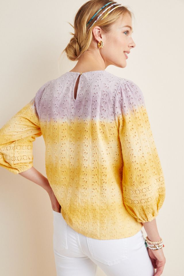 Daybreak Eyelet Peasant Blouse #2