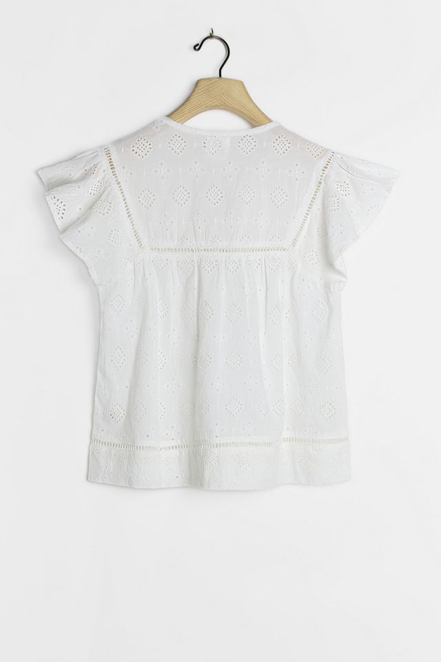 Elfrida Ruffled Eyelet Blouse #1