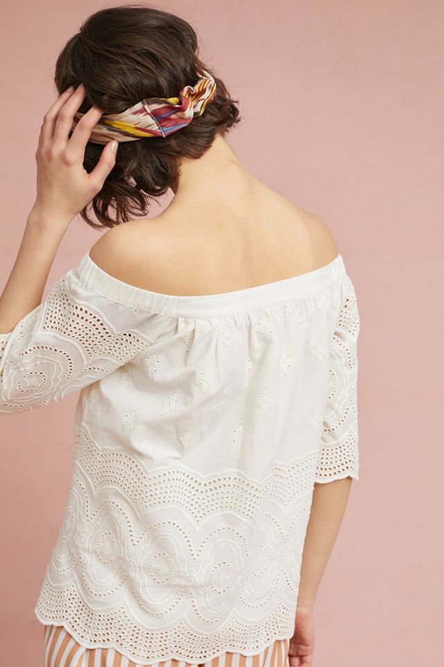 Off-The-Shoulder Eyelet Blouse #4