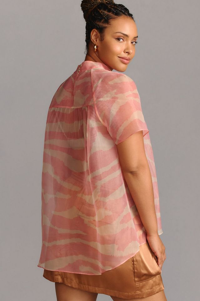 Daniel Rainn Mock-Neck Short-Sleeve Blouse #6