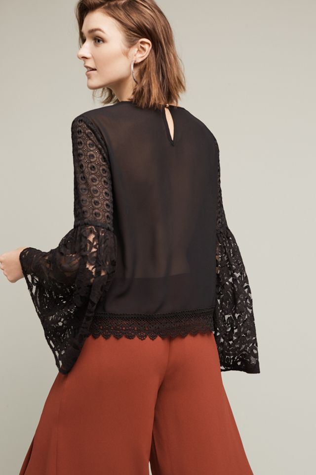 Bell-Sleeve Lace Top #4