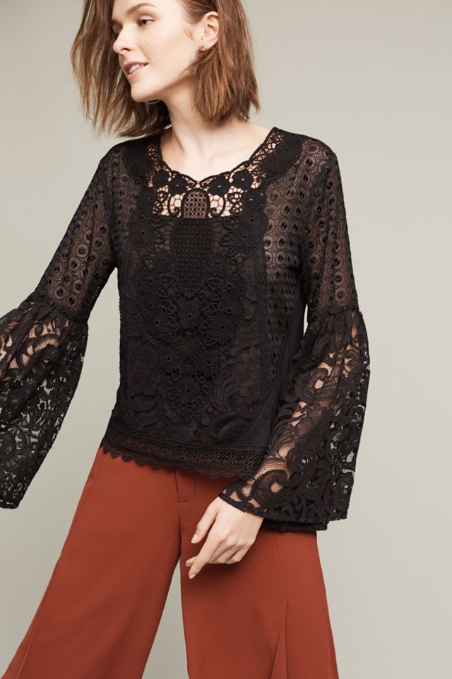 Bell-Sleeve Lace Top