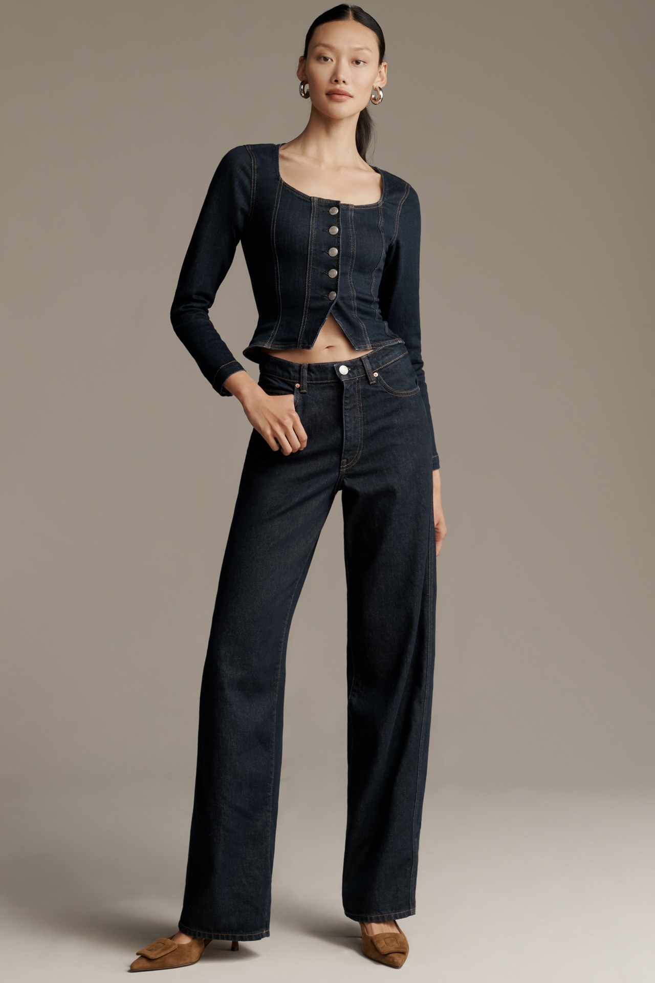 DL1961 Bailey Long-Sleeve Denim Top