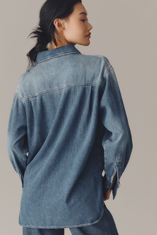 DL1961 Faye Oversized Denim Buttondown Shirt #1