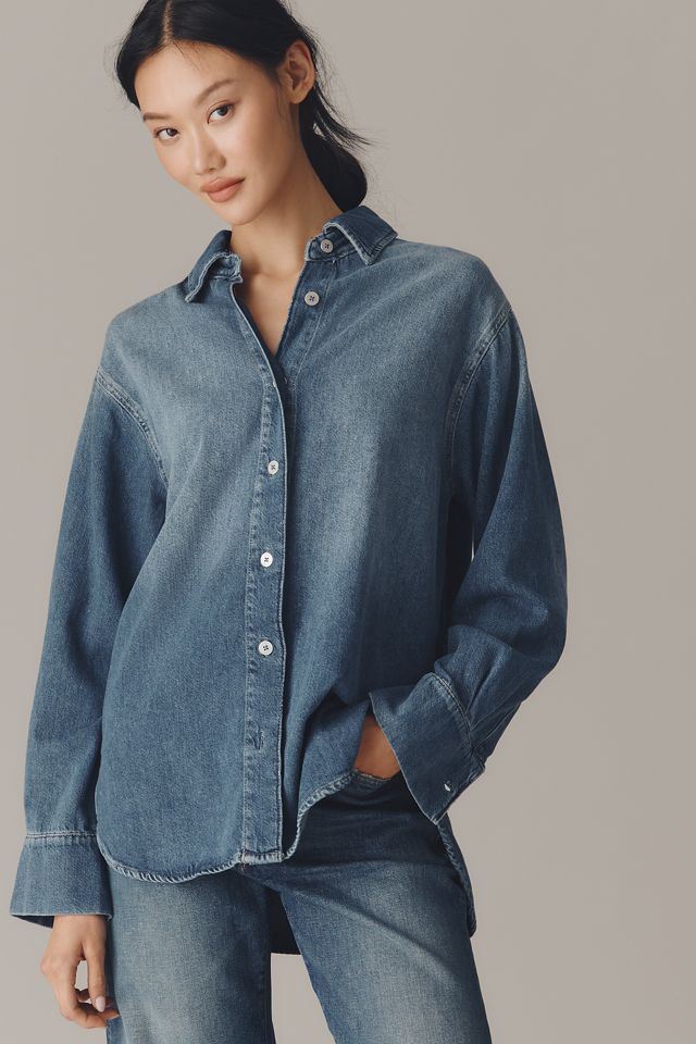 DL1961 Faye Oversized Denim Buttondown Shirt #2