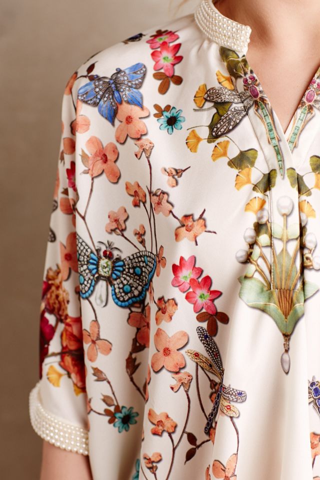 Pearled Flutter Kimono Blouse #2