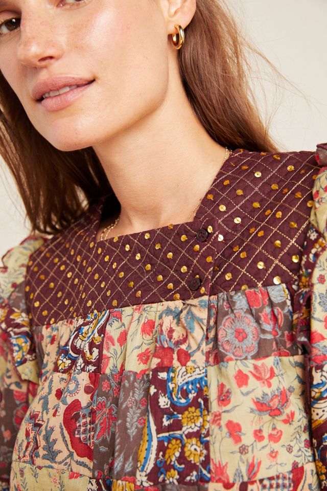 Patsie Embroidered Patchwork Blouse #2