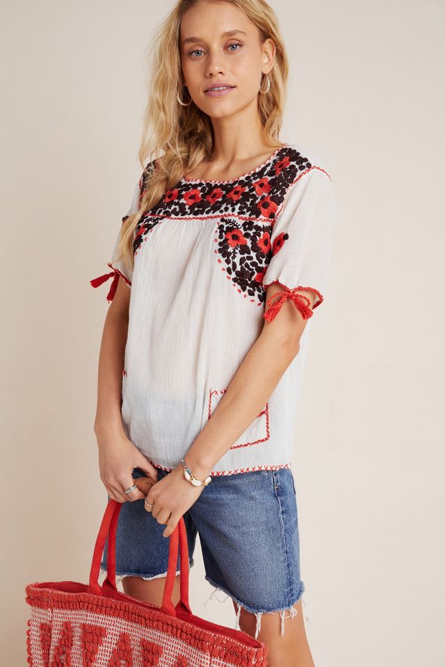 Paola Embroidered Blouse | Anthropologie